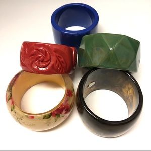 Plastic Bangle Bracelet Lot of Five